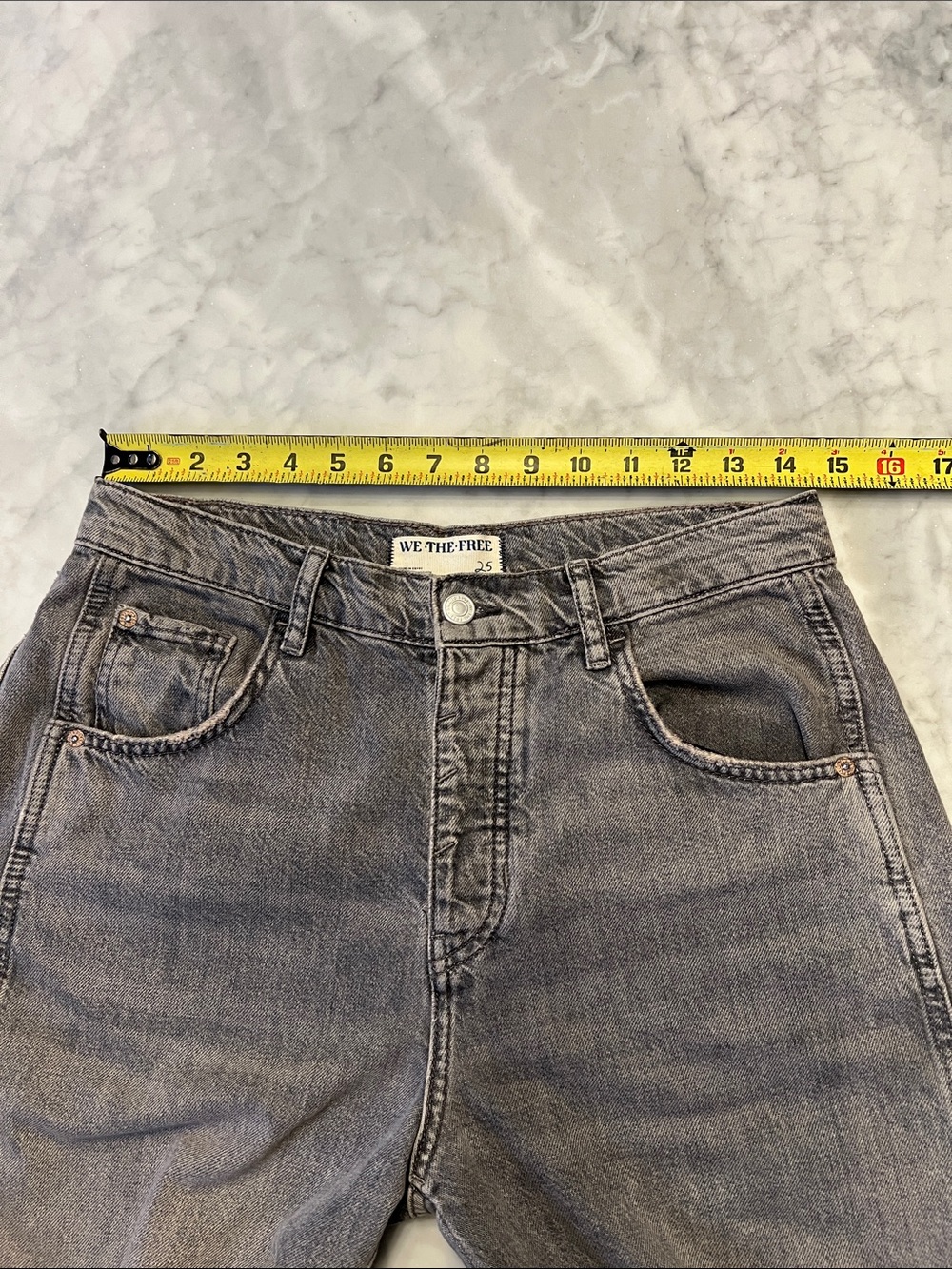 Free people We the free good luck mid rise barrel jeans. Falcon Gray. 25. - Picture 9 of 12